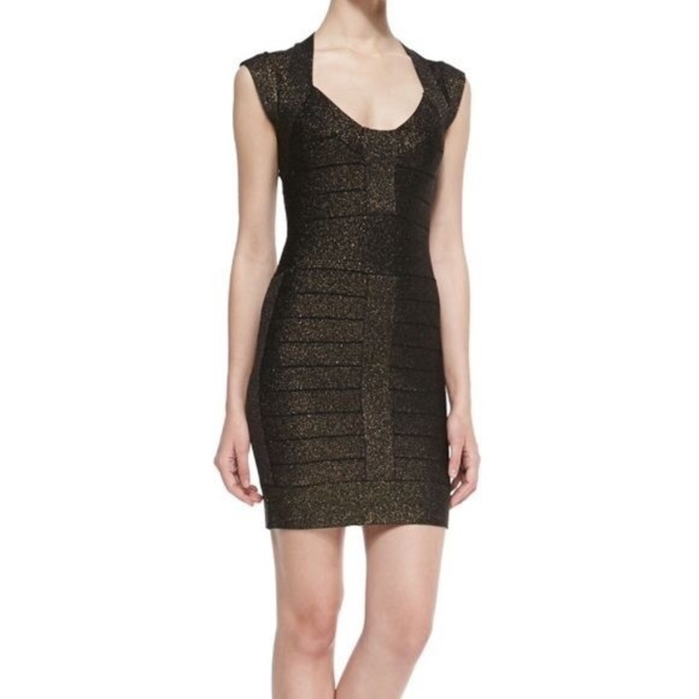 French Connection Black Glitter Body Dress Size 4
